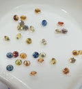Lote de pequeños zafiros multi corte redondo de 1,7 mm, zafiro azul y amarillo - Zafiro natural - Gemas calibradas - Piedras al por mayor para engarce