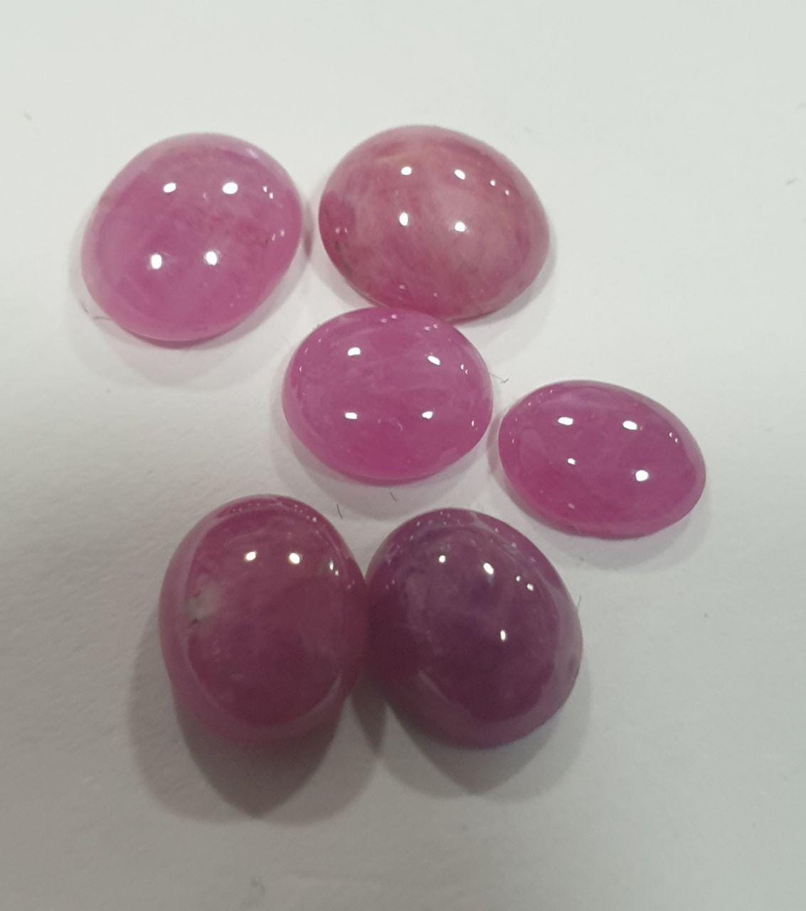 Lote de 6 cabujones de rubí natural de 6 x 5-8 x 6 mm - Gemas naturales para joyería -
