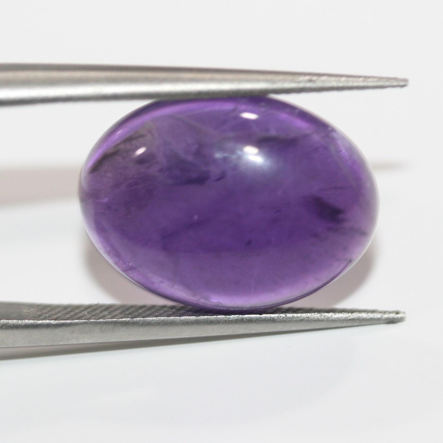Lote de 4 cabujones ovalados de amatista de 16 x 12 mm. (4 piezas).