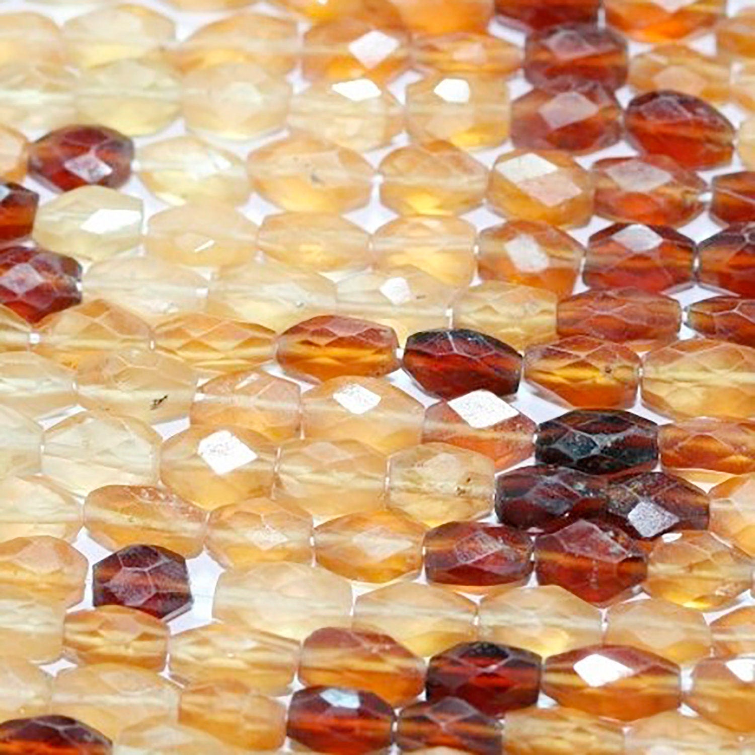 14" St Hessonite Garnet Faceted Barrel Beads 8x5mm.Approx.-Strand 37cm