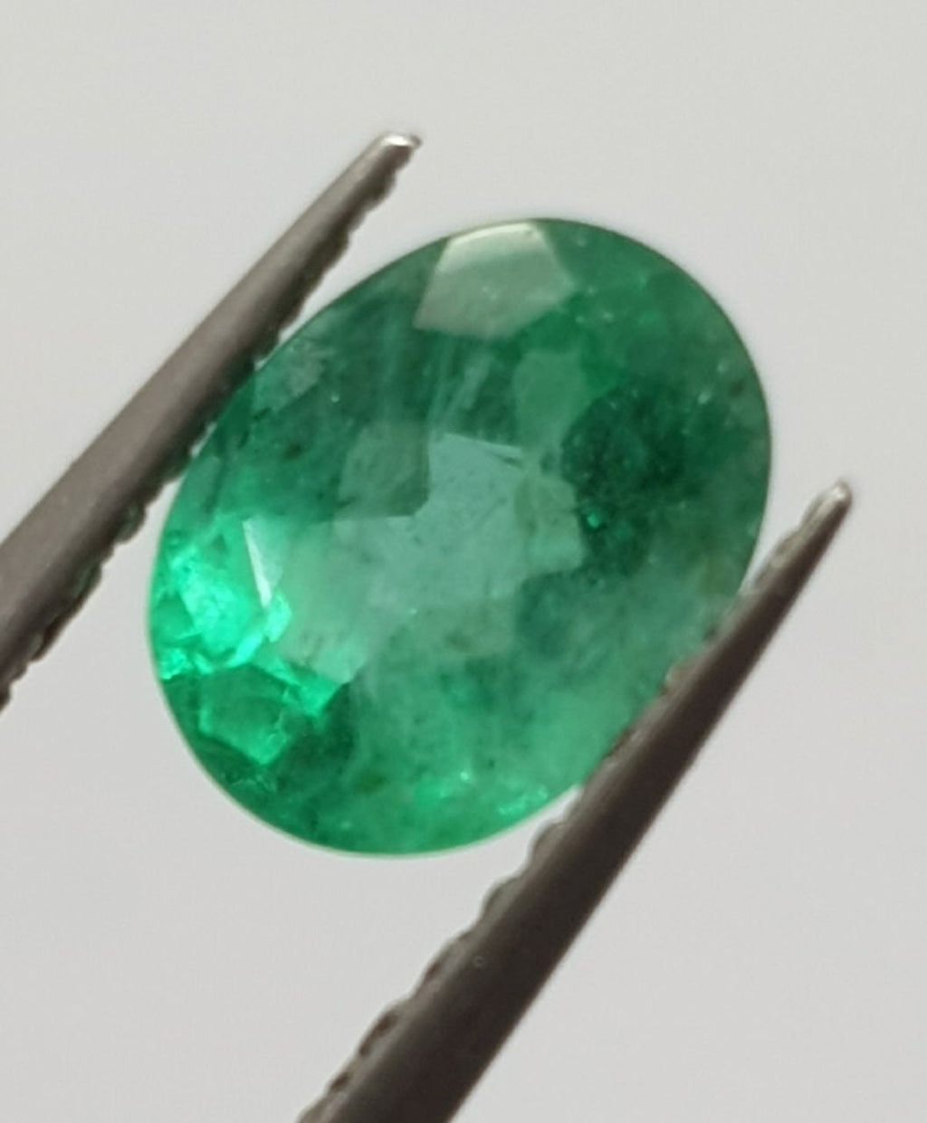 1.21ct Emerald  Faceted Oval 7.8x6mm.- Natural Brazilian  Emerald