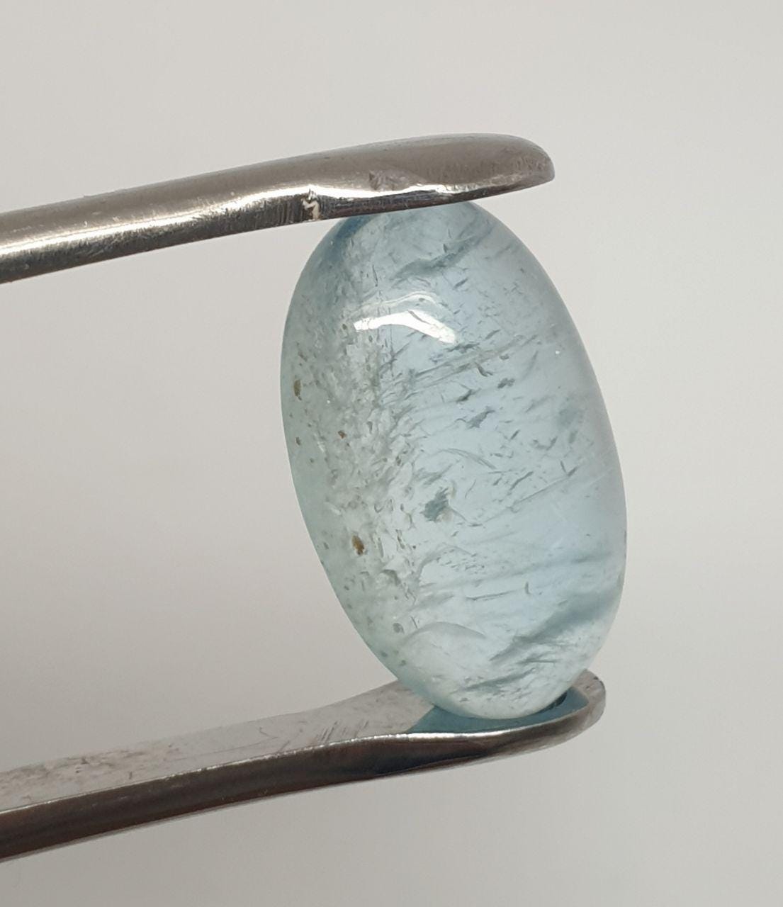 Long Blue Aquamarine Cabochon 18.2x11.5mm 9.8ct- Natural Untreated Gem- Wholesale DIY supplies