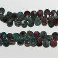 Perles en zoïsite rubis facettées de 20 cm (8 pouces), 9 x 6 mm, longueur 20 cm.