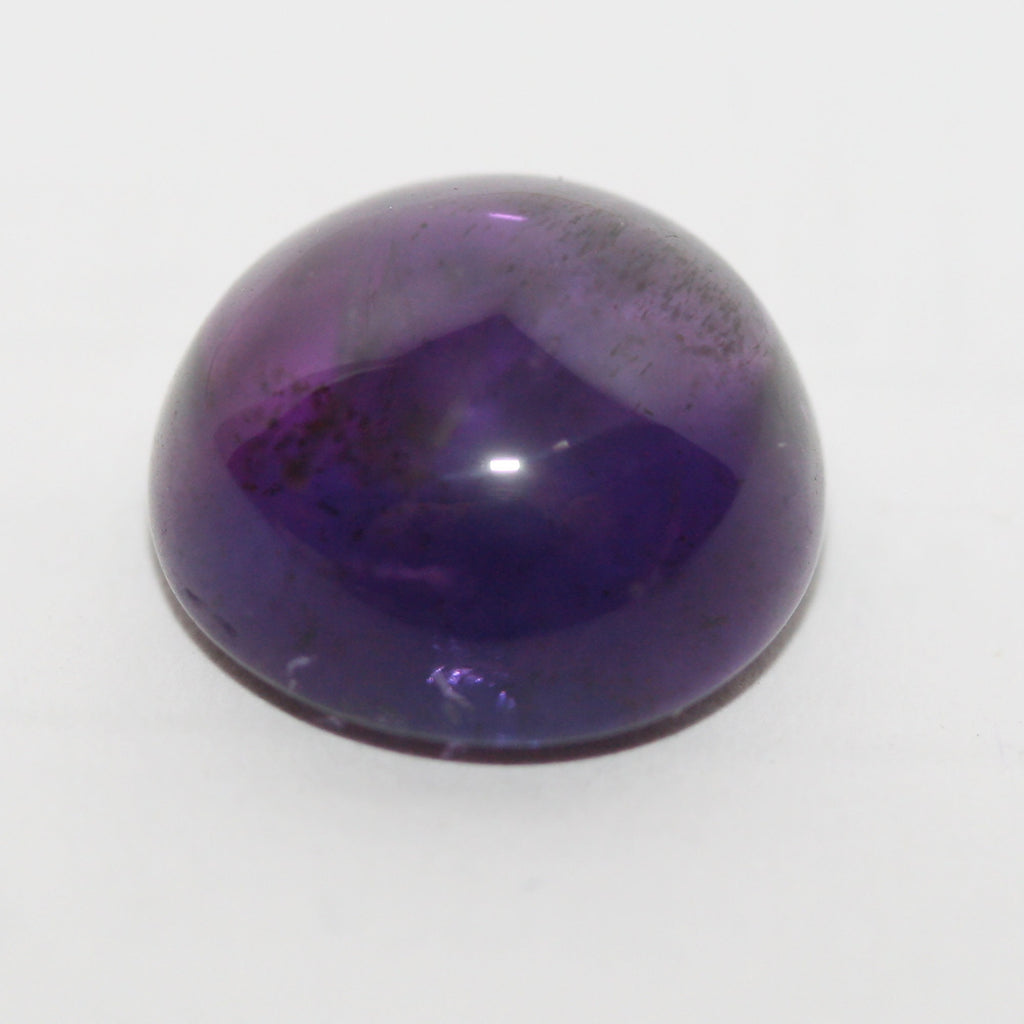 Cabochon rond d'améthyste 12 mm (7 ct).