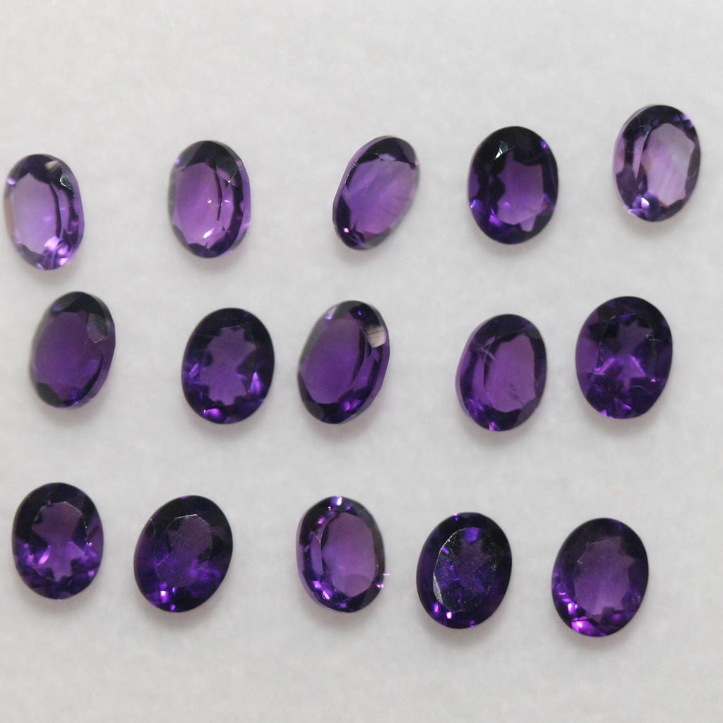 Lote de 15 amatistas facetadas ovaladas de 5 x 4 mm (15 unidades)