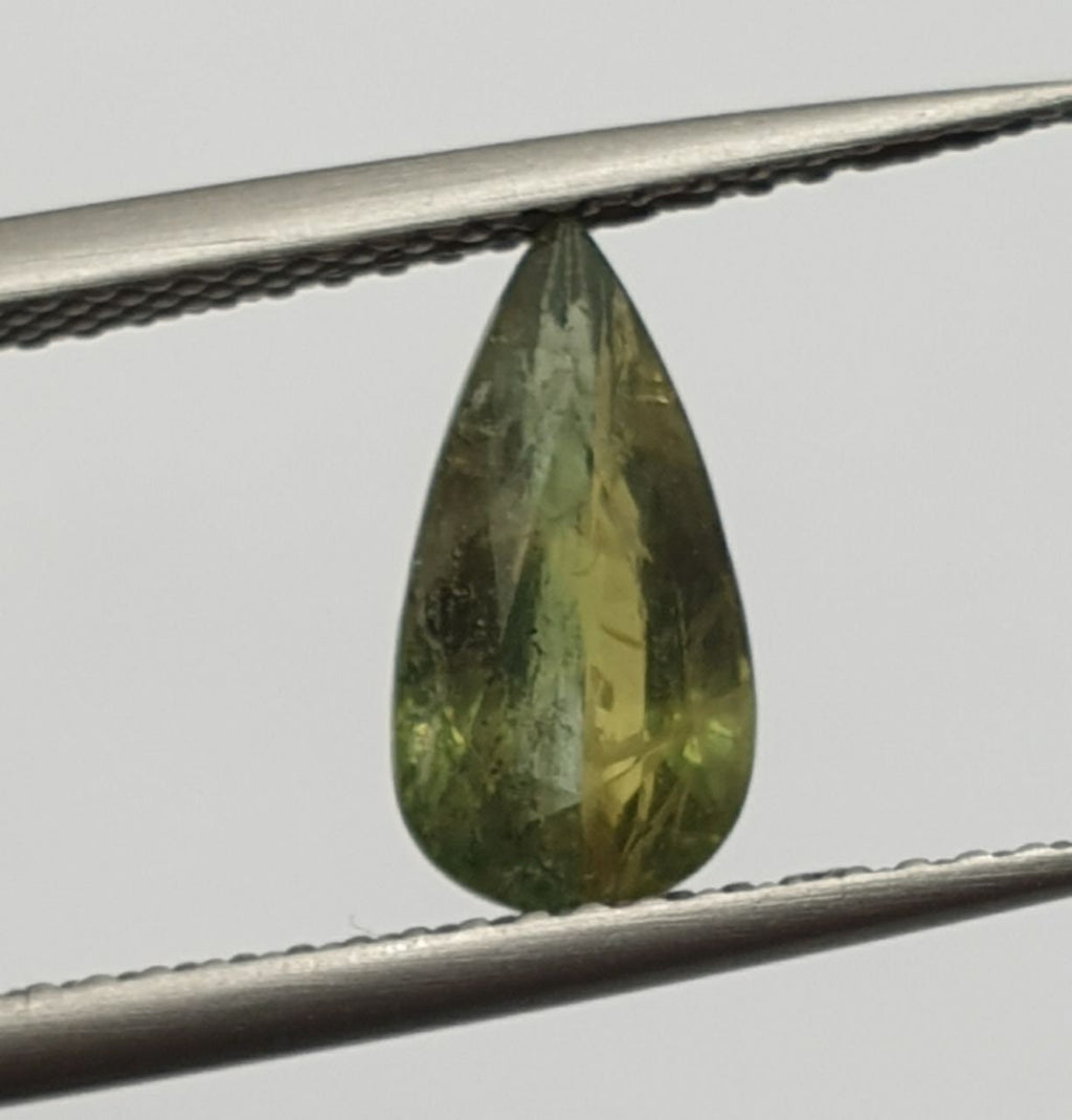 1 Pc Natural Rare Color Green  Sapphire  Drop 10.5x5.5mm 1.73 cts - Wholesale Gemstones- Natural Stones For Jewelry
