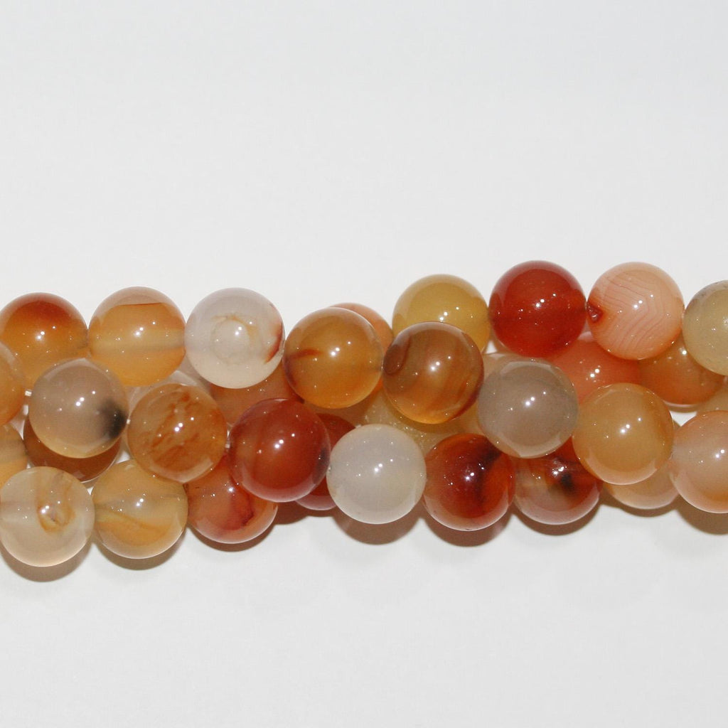 16" Cuentas redondas lisas de cornalina santa 10-11 mm.-Hilo de 40 cm.