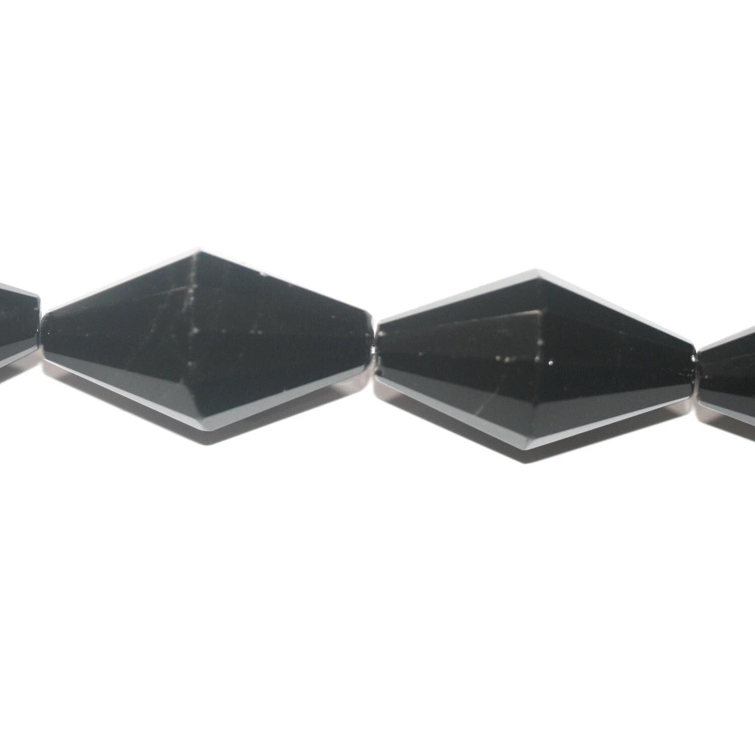Perles cylindriques à facettes en obsidienne St de 15 pouces, 35 x 19 mm. - Fil de 39 cm.
