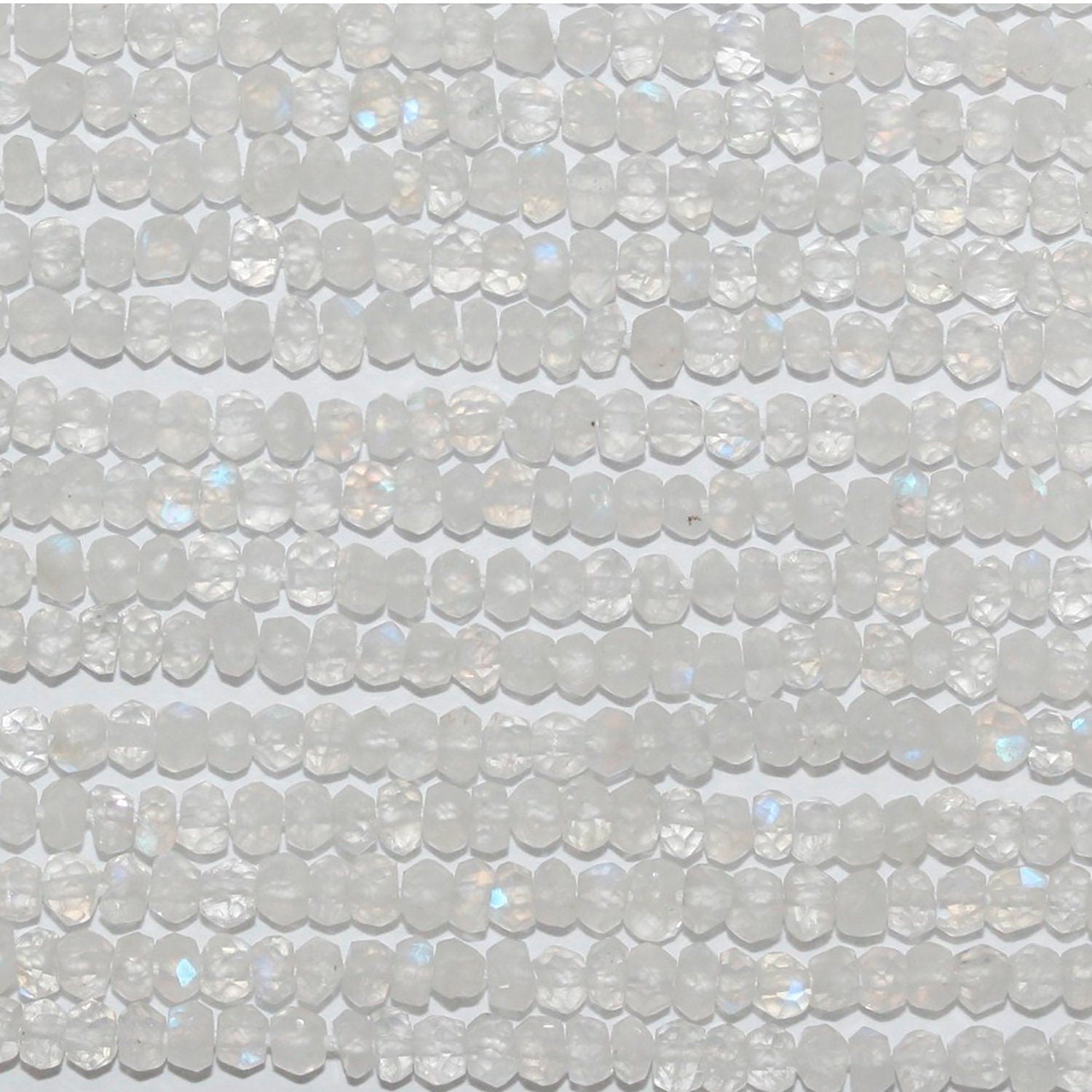 13" St Moonstone Faceted Rondelle Beads 3x2mm.-Strand 33cm