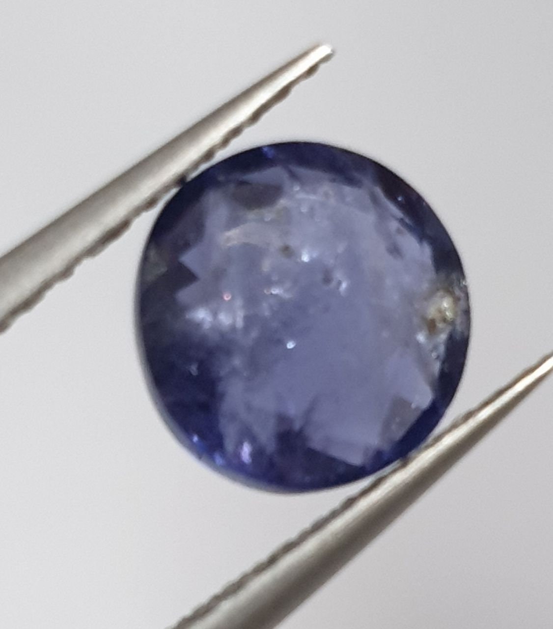 Iolite Cordierite Round Flat Faceted  Cabochon Gems  8mm Untreated Gemstone  Blue Color - Natural Blue Stone- Gemology