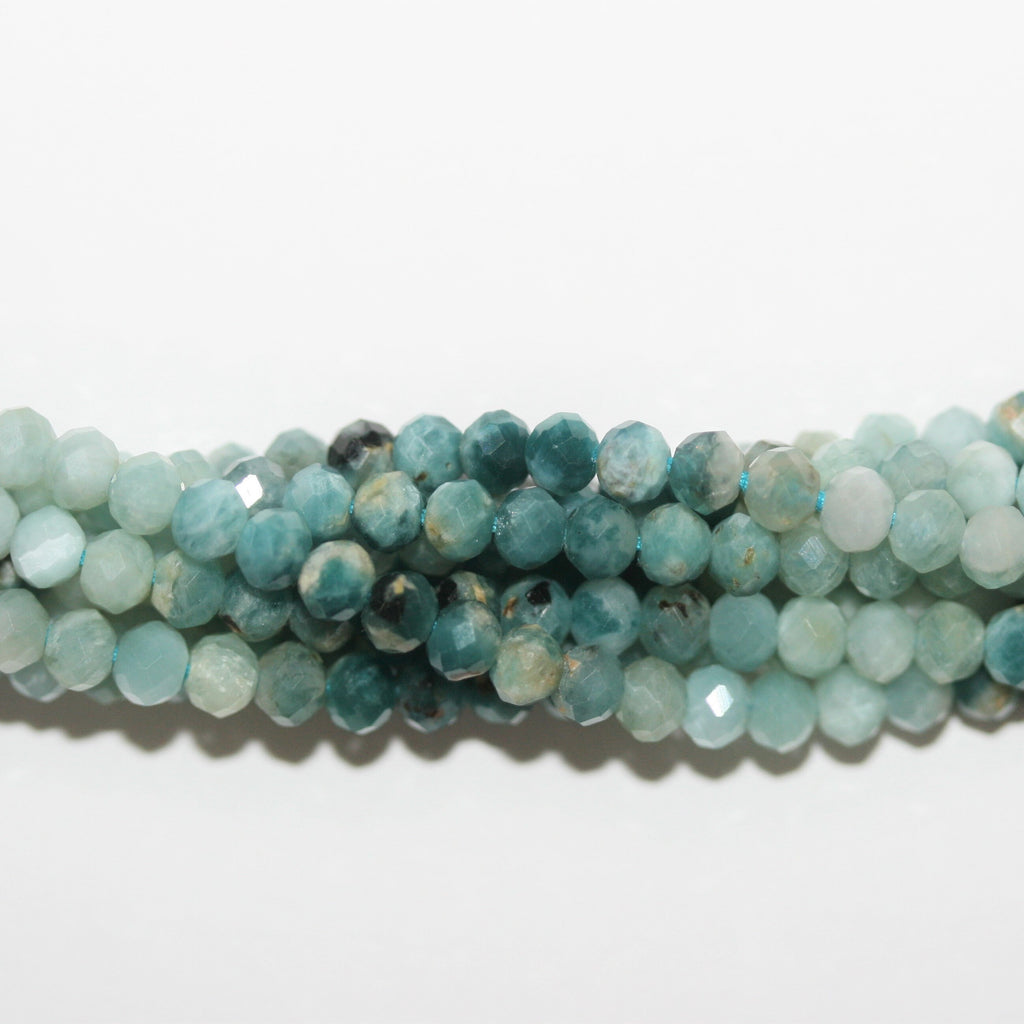 13" St Grandidierite Faceted Rondelle Beads 4x3mm.-Strand 33cm.
