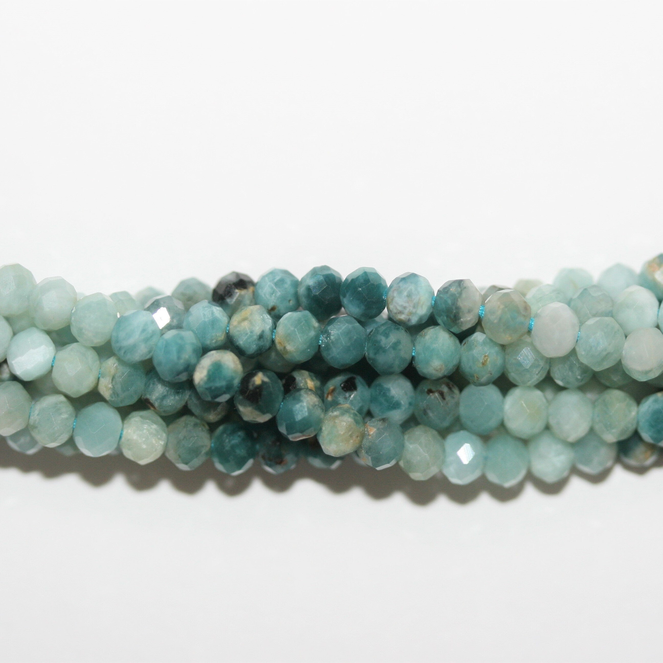 13" St Grandidierite Faceted Rondelle Beads 4x3mm.-Strand 33cm.