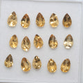 Lote de 15 gotas de citrino facetadas de 6 x 4 mm. (15 piezas).