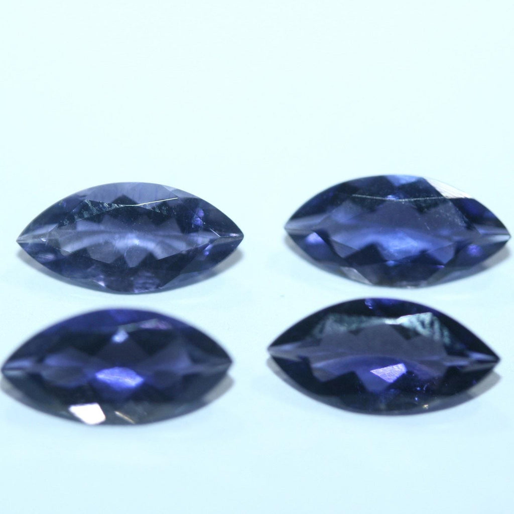 Lote Iolita Facetada Marqués 12x6mm. (4Uds.).