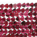 13" St Garnet Smooth Flat Drop Beads 5-6mm.- Strand 35cm