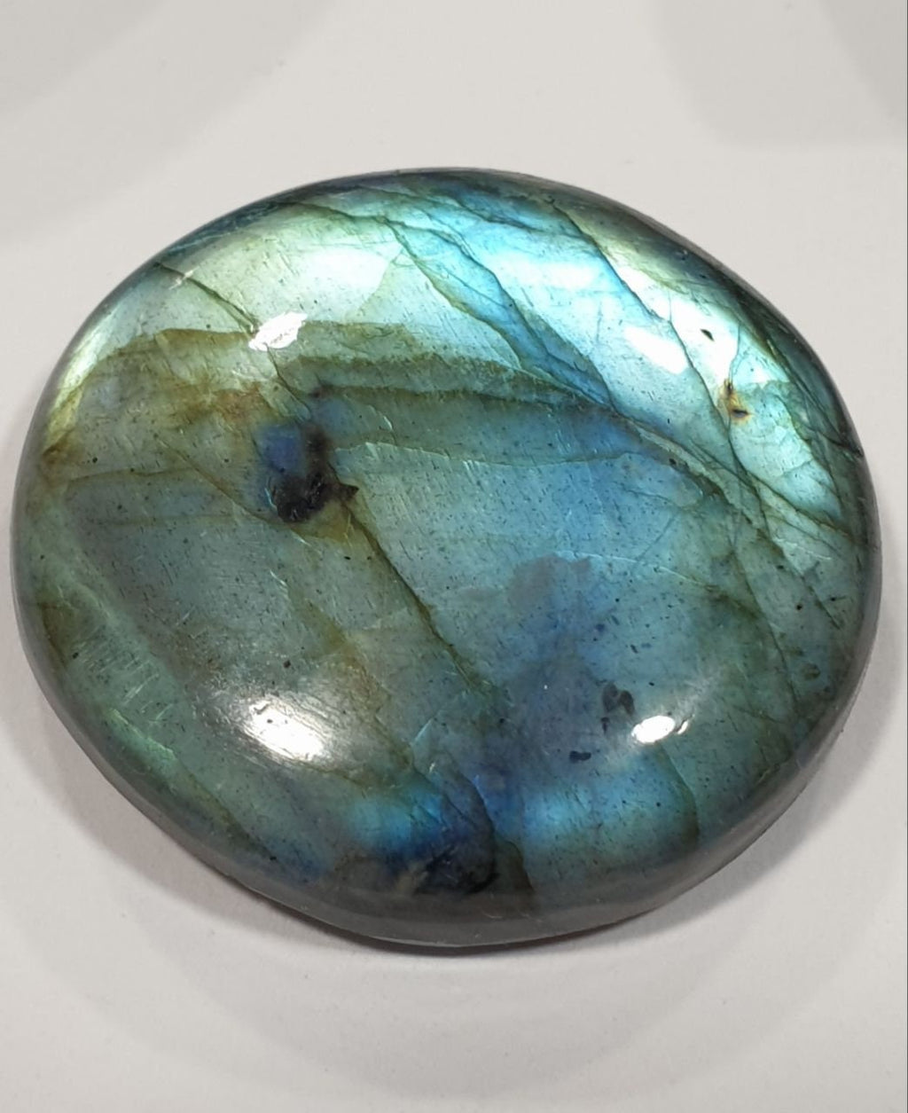 Big Blue Fire Labradorite Smooth Round Cabochon 25.5mm mm. 31.73ct.