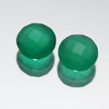 Lote de 2 piezas de ónix verde facetado redondo, 1 par, 8 mm.