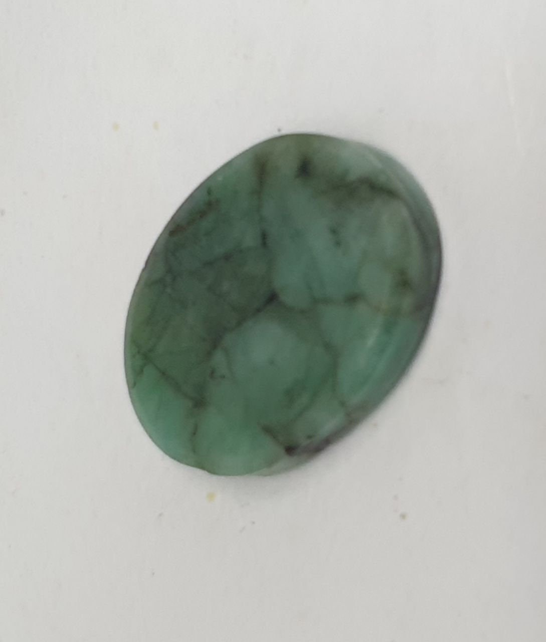 Rare Emerald Slice Flat Oval  Natural Cabochon  18x13.6x3.8mm.(9.5ct.).Natural From Brazil Mined