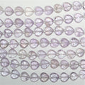 Cuentas de corazón facetadas de amatista Santa de 7" 8x10 mm - Hilo de 17 cm.