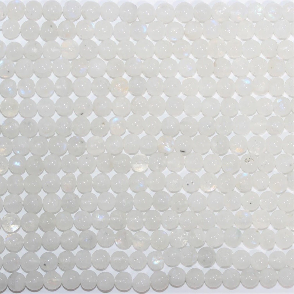 13" St Moonstone Smooth Round Beads 5.5-6mm -Strand 34cm.