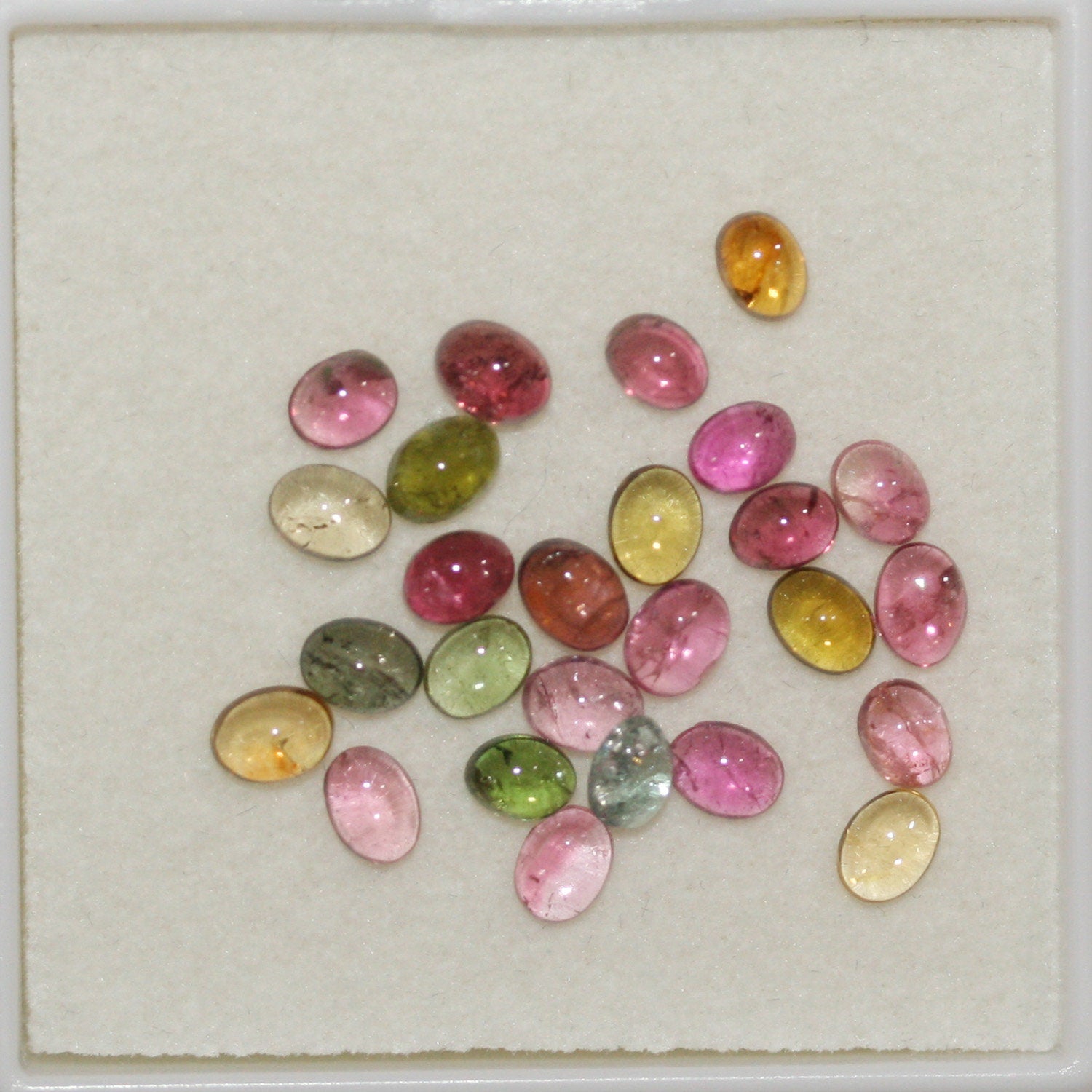 Tourmaline Lot Oval Cabochons 4x3mm.-(5 CT) -Gemstone Parcels-Loose Stones Wholesale Price-Natural Gems