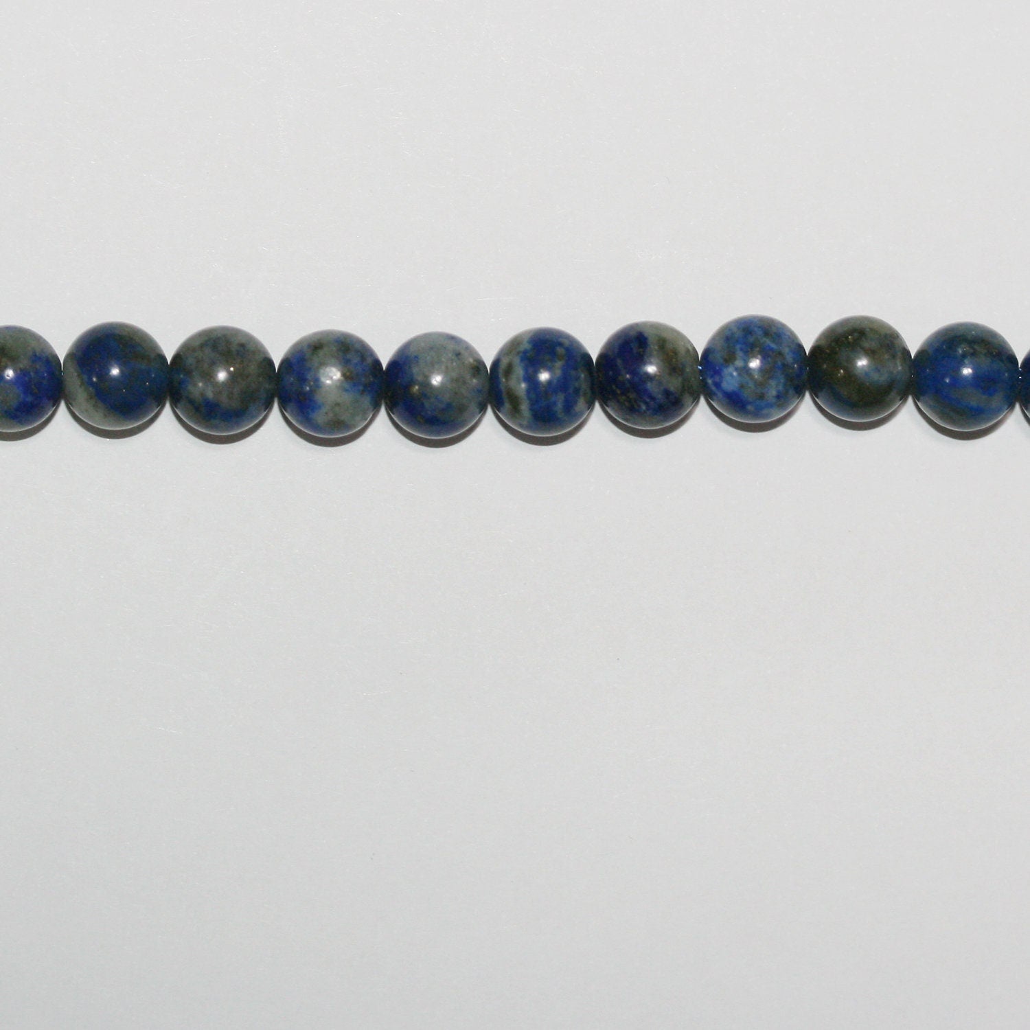 14" St Lapis Lazuli Smooth Round Beads 8-8.5mm.-Strand 38cm.
