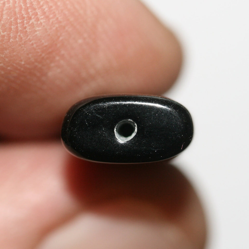 Lote de 4 colmillos lisos de ónix semiperforados de 28 x 12 mm (2 pares)