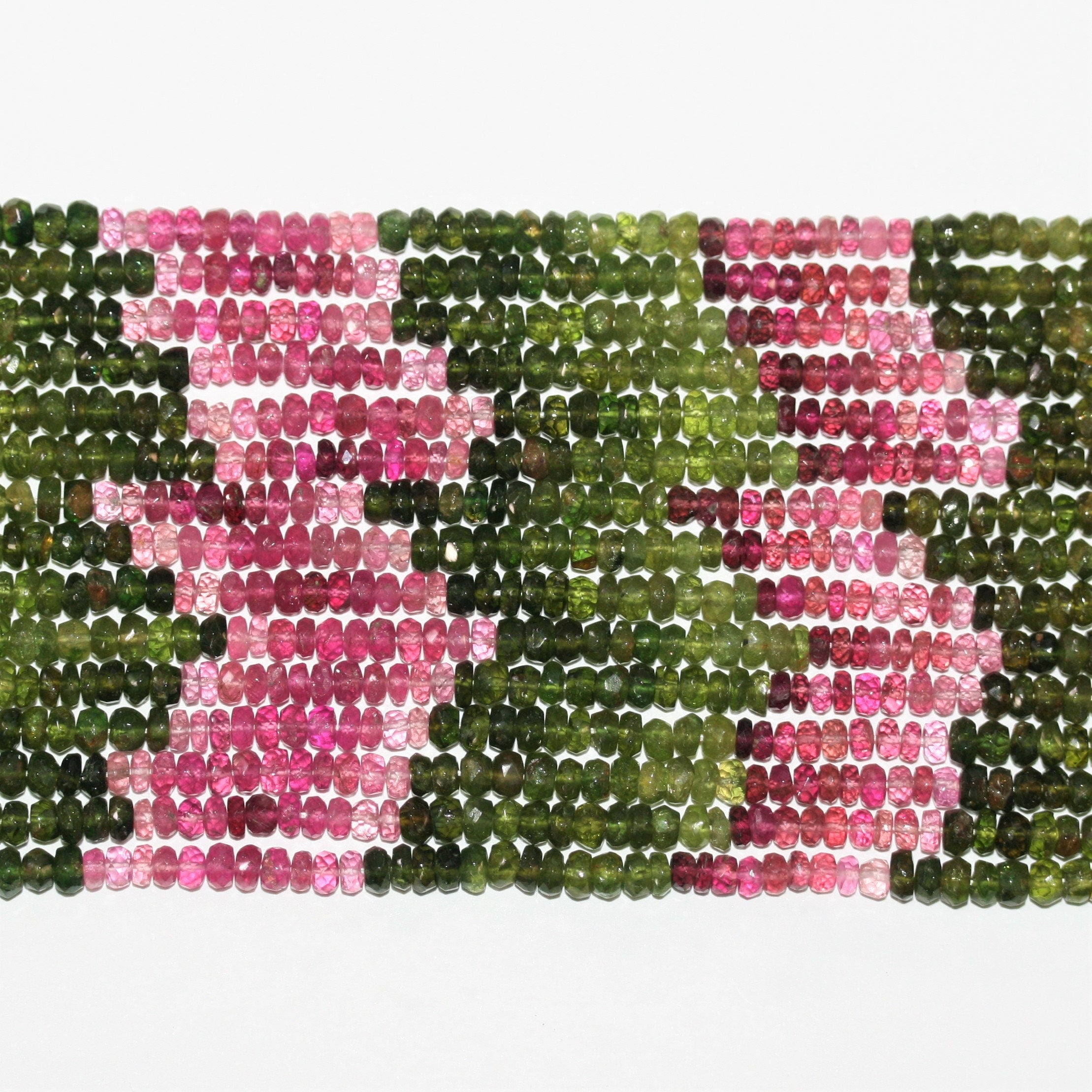 Perles rondelles à facettes en tourmaline St 14" 4x2mm.-Rig 37cm.