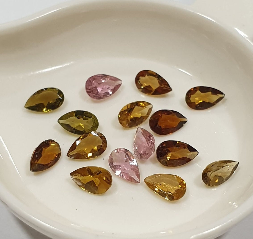 Lote de 3 x 5 mm de turmalina multifacética - Turmalina petro rosa y verde - Paquetes de piedras preciosas - Piedras sueltas - Precio al por mayor - Gemas naturales