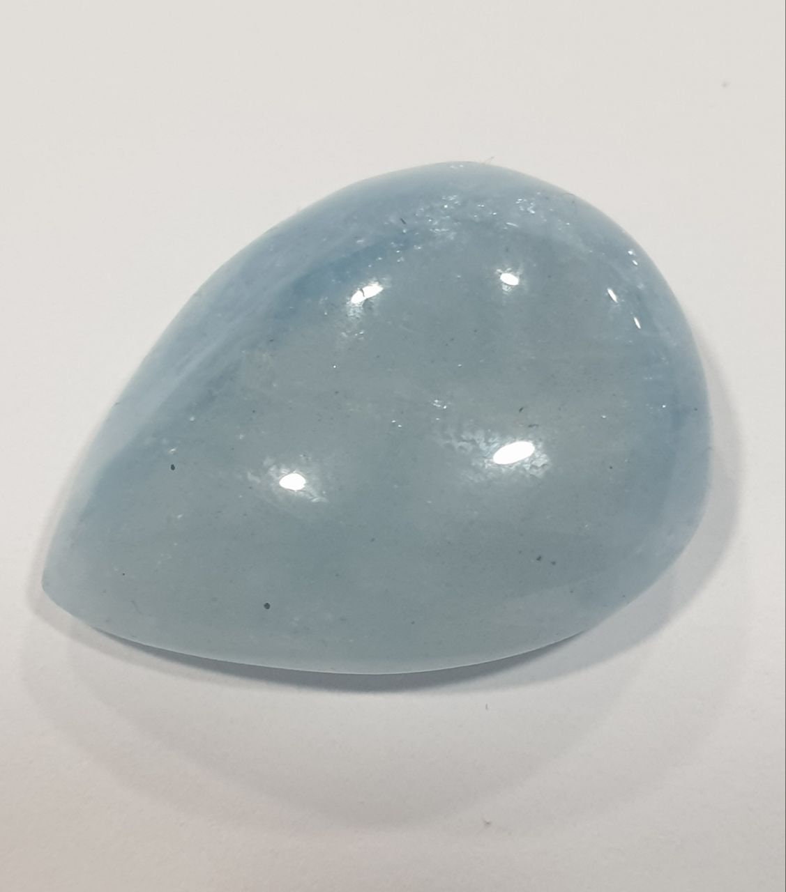 Top Color Natural Undrilled Blue Aquamarine Drop Cabochon  25.7x20.3mm. (31.86ct.) - Pendant Tear Drop