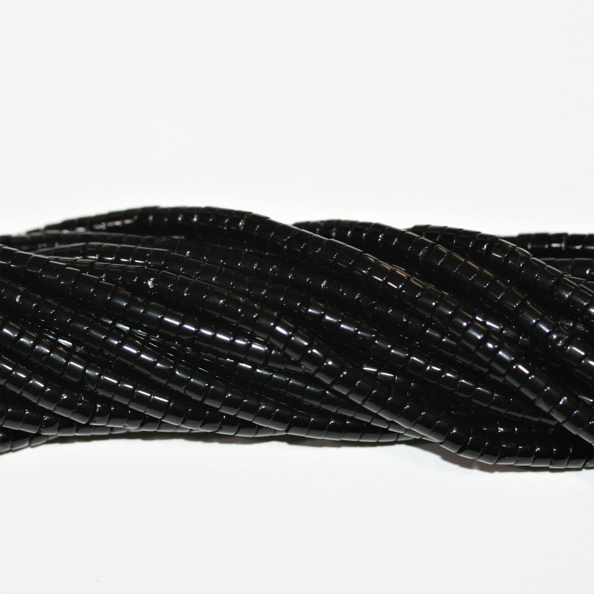 Perles de disque lisses en onyx St 15" 4x2mm.-Rig 39cm.