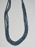 Collier de perles rondelles à facettes de saphir de taille dégressive 4x3-6x4mm - 3 rangs