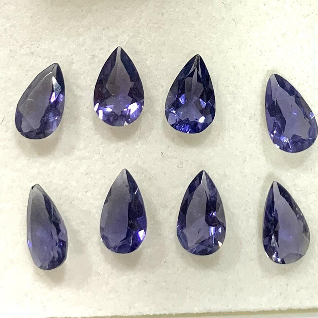 Lote Iolita Gota Facetada 8x5mm. (8Uds.).