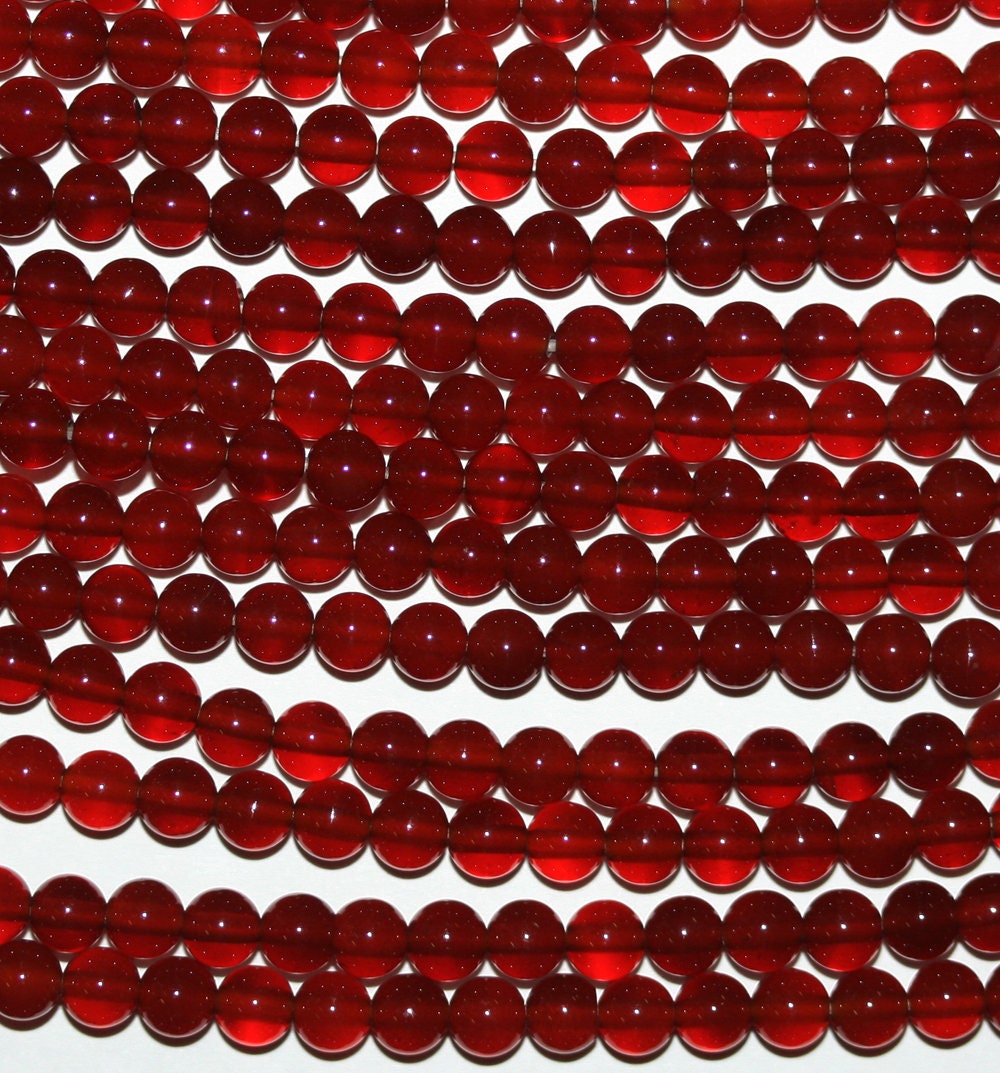 Perles rondes lisses en cornaline de 15 pouces (4 mm) - Fil de 39 cm