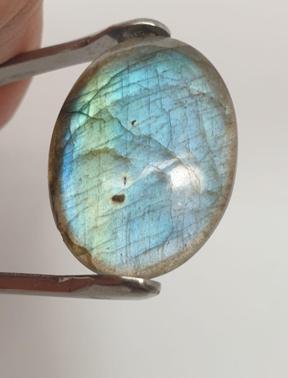 Blue Fire Labradorite Cabochon Spectrolite Oval  Cabochon 28x20mm 27.2 ct One Of A Kind