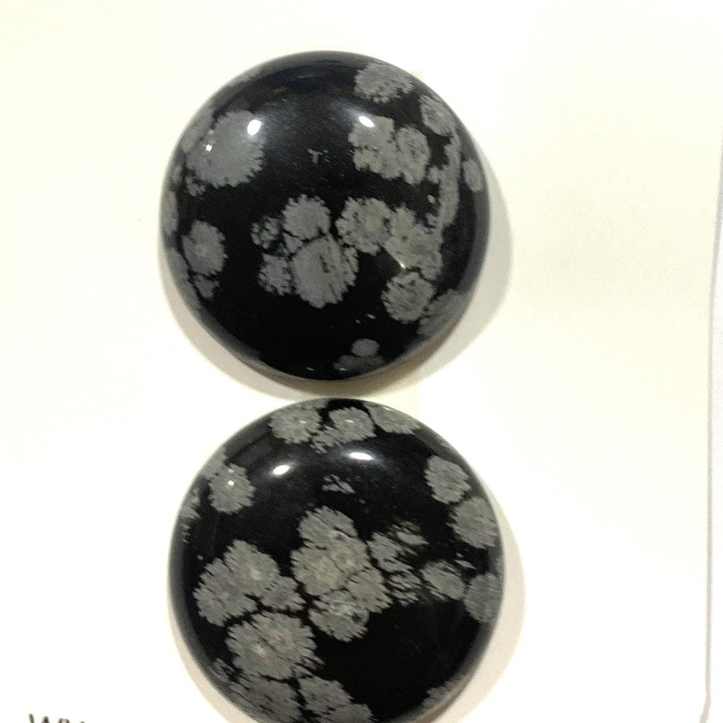 2 Pcs Obsidian Round Nevada Cabochon (2 Pcs) 25mm.