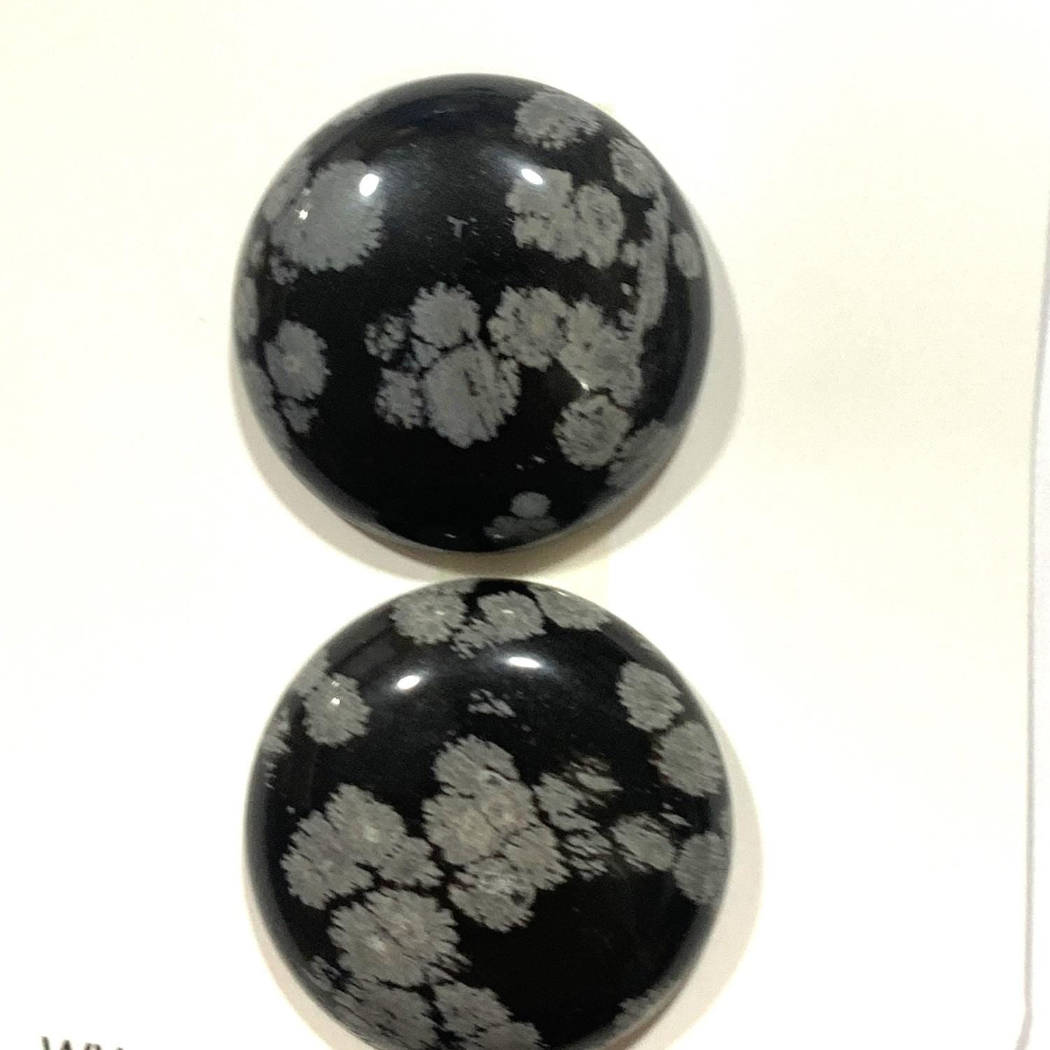 2 Pcs Obsidian Round Nevada Cabochon (2 Pcs) 25mm.