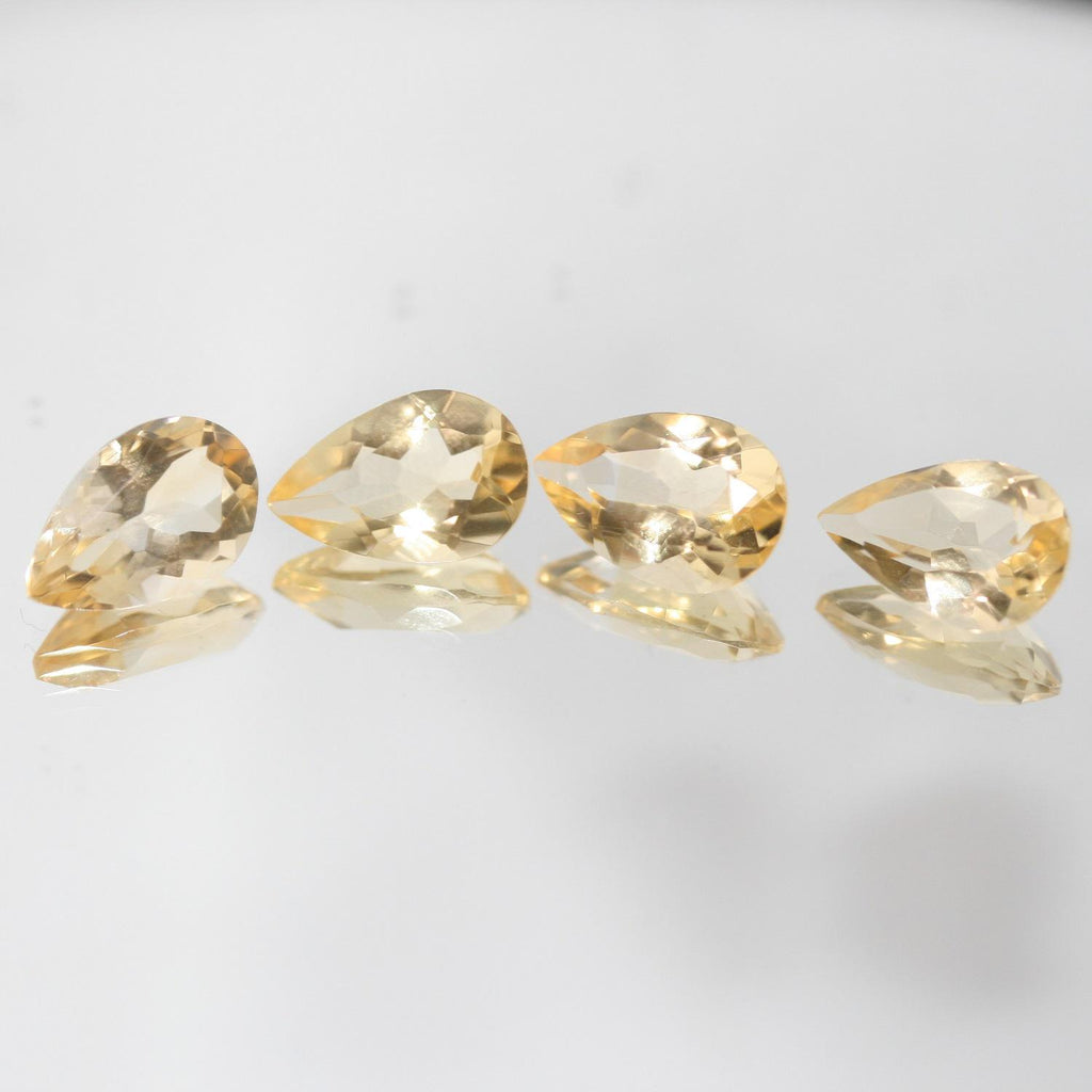 Lote de 4 piezas de citrino facetado gota 12x9 mm. (4 piezas).