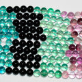 Cuentas redondas lisas de fluorita de 16" (10 mm) - Hilo de 40 cm