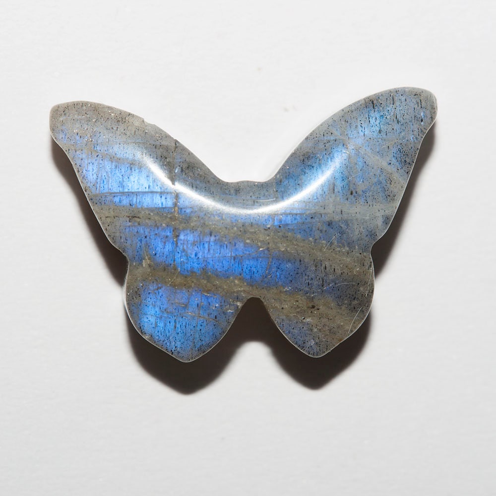 Pendentif papillon en labradorite, environ 18 x 12 mm