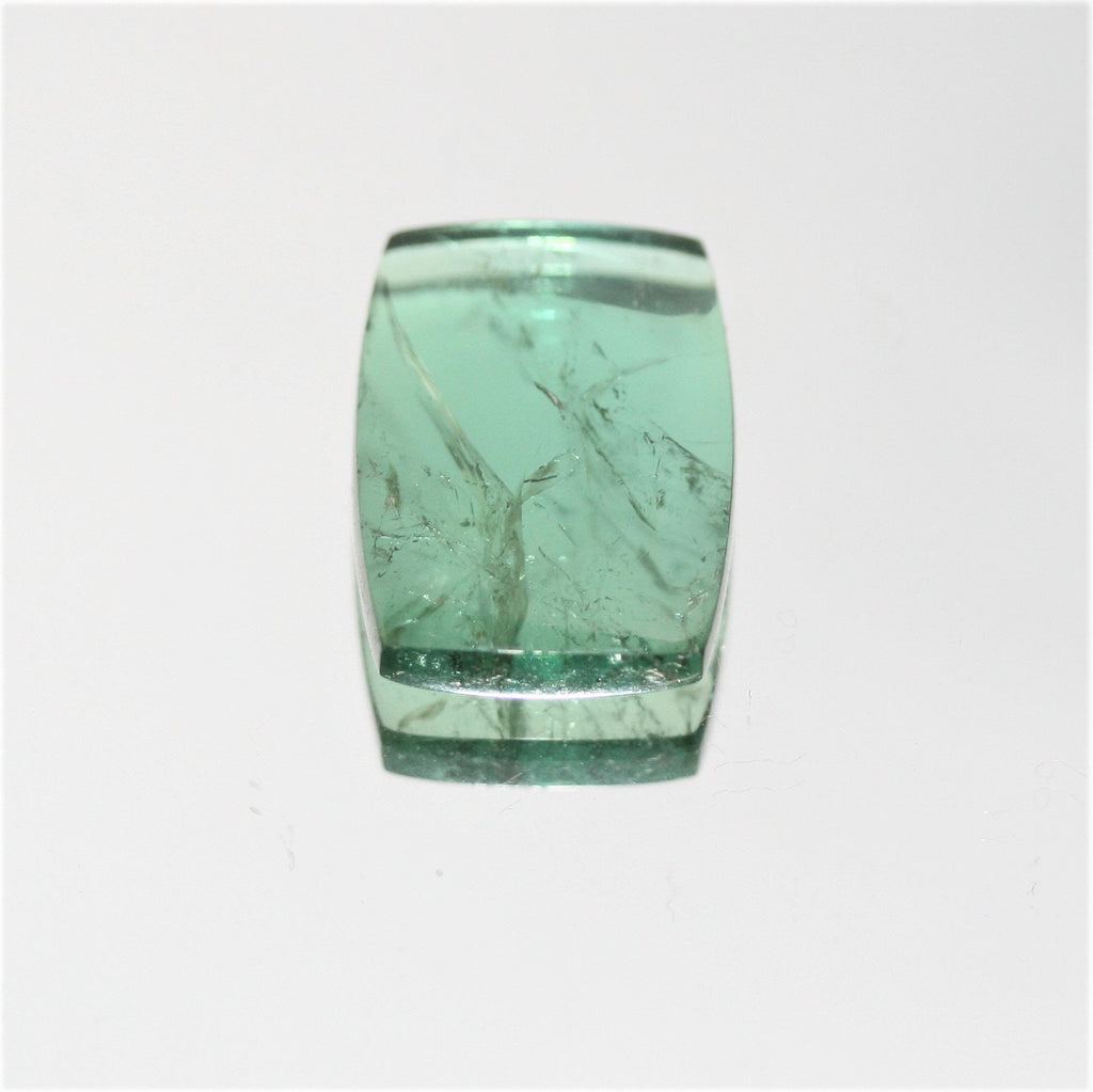 Tourmaline bleu-vert cabochon coussin 14,8 x 11 mm (7,42 ct) - Pierre naturelle non traitée