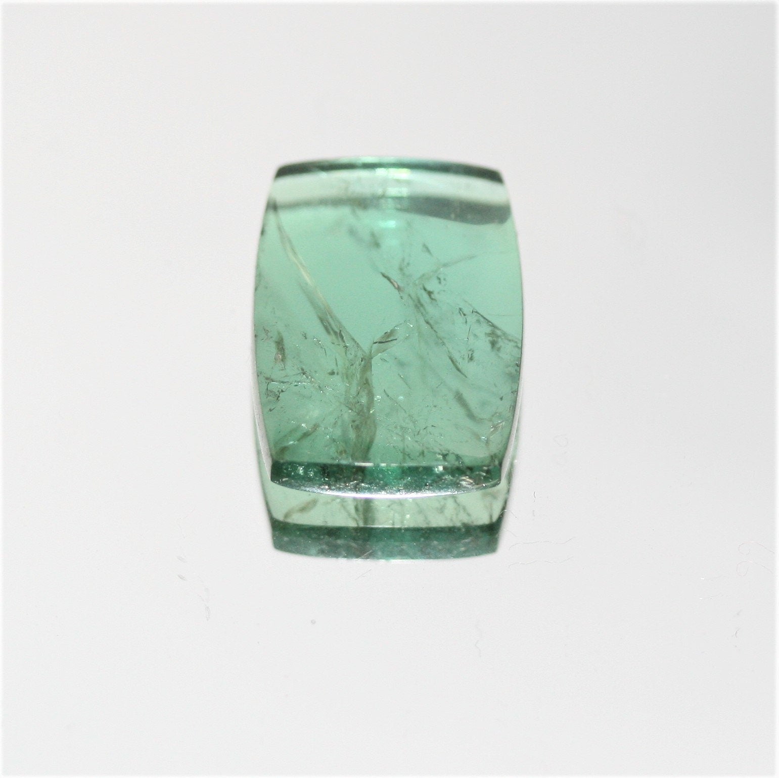 Tourmaline bleu-vert cabochon coussin 14,8 x 11 mm (7,42 ct) - Pierre naturelle non traitée
