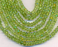Cuentas redondas facetadas de peridoto de 40 cm (16"), 4 x 3 mm (tira de 40 cm)