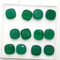 Lote de Ónix Verde Facetado Cuadrado de 7mm (12 Piezas). Piedras Preciosas al por Mayor, Piedras Talladas de Máxima Calidad.