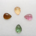 Tourmaline Lot Drop Cabochons 5x4mm.-(4pcs)  -Gemstone Parcels-Loose Stones Wholesale Price-Natural Gems