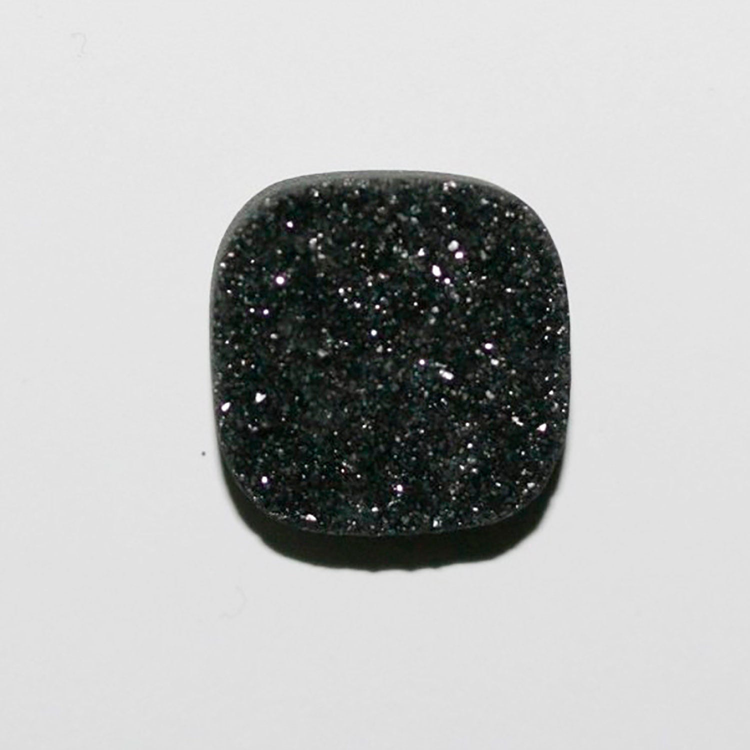 Lote de 4 cabujones cuadrados de ágata drusa negra (4 unidades) de 17 mm