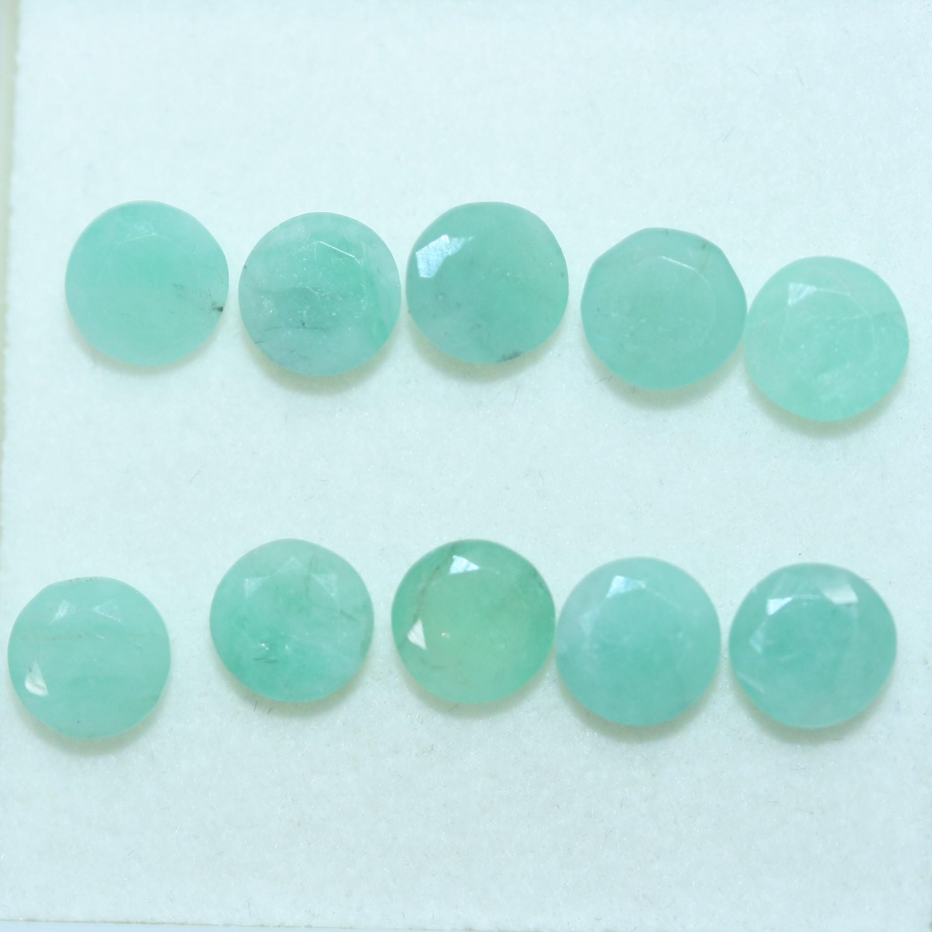 Lote de Esmeraldas Facetadas Redondas de 6mm.(10 piezas)