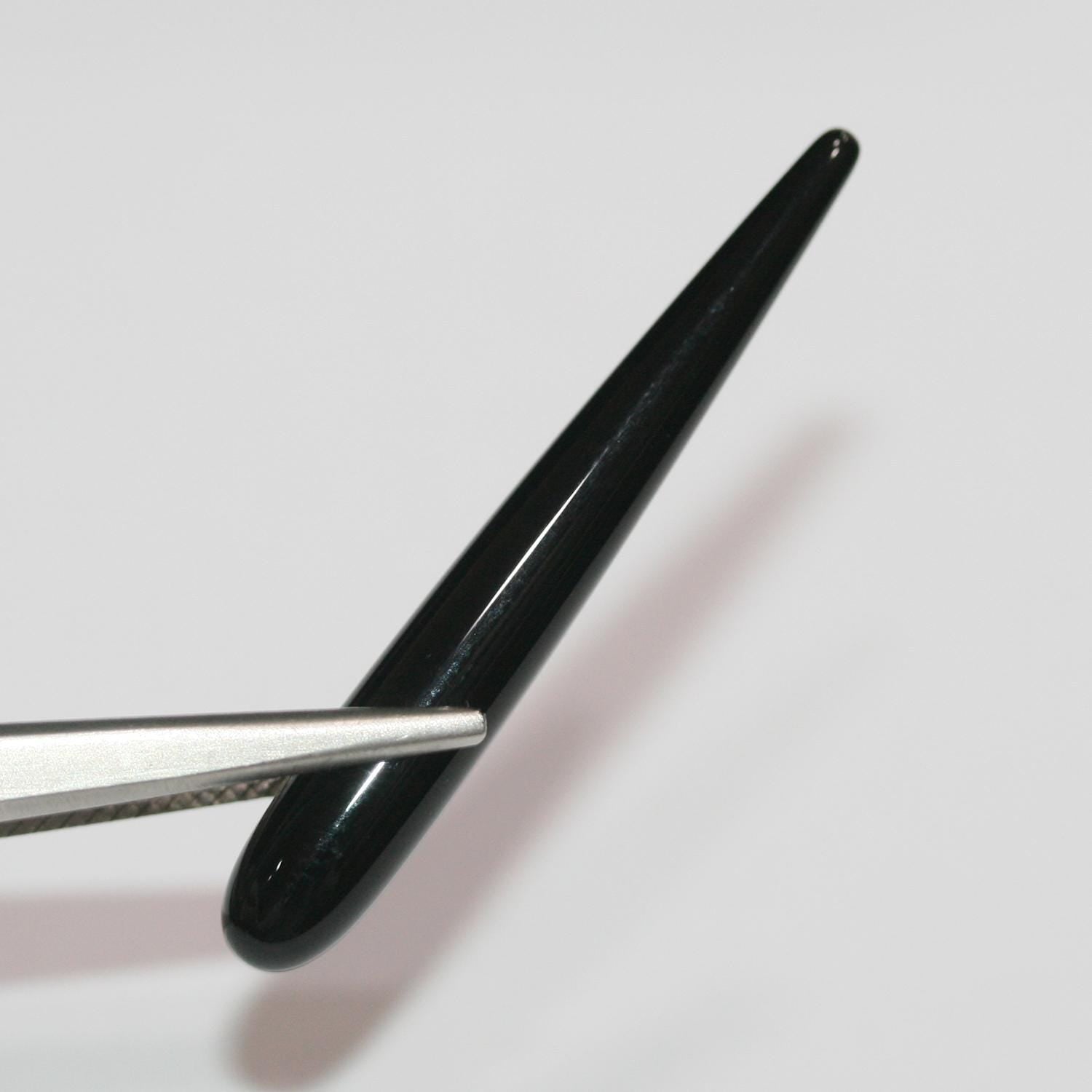 Pendentif en onyx lisse en forme de goutte, sans perçage, 40 x 5 mm (2 pièces).