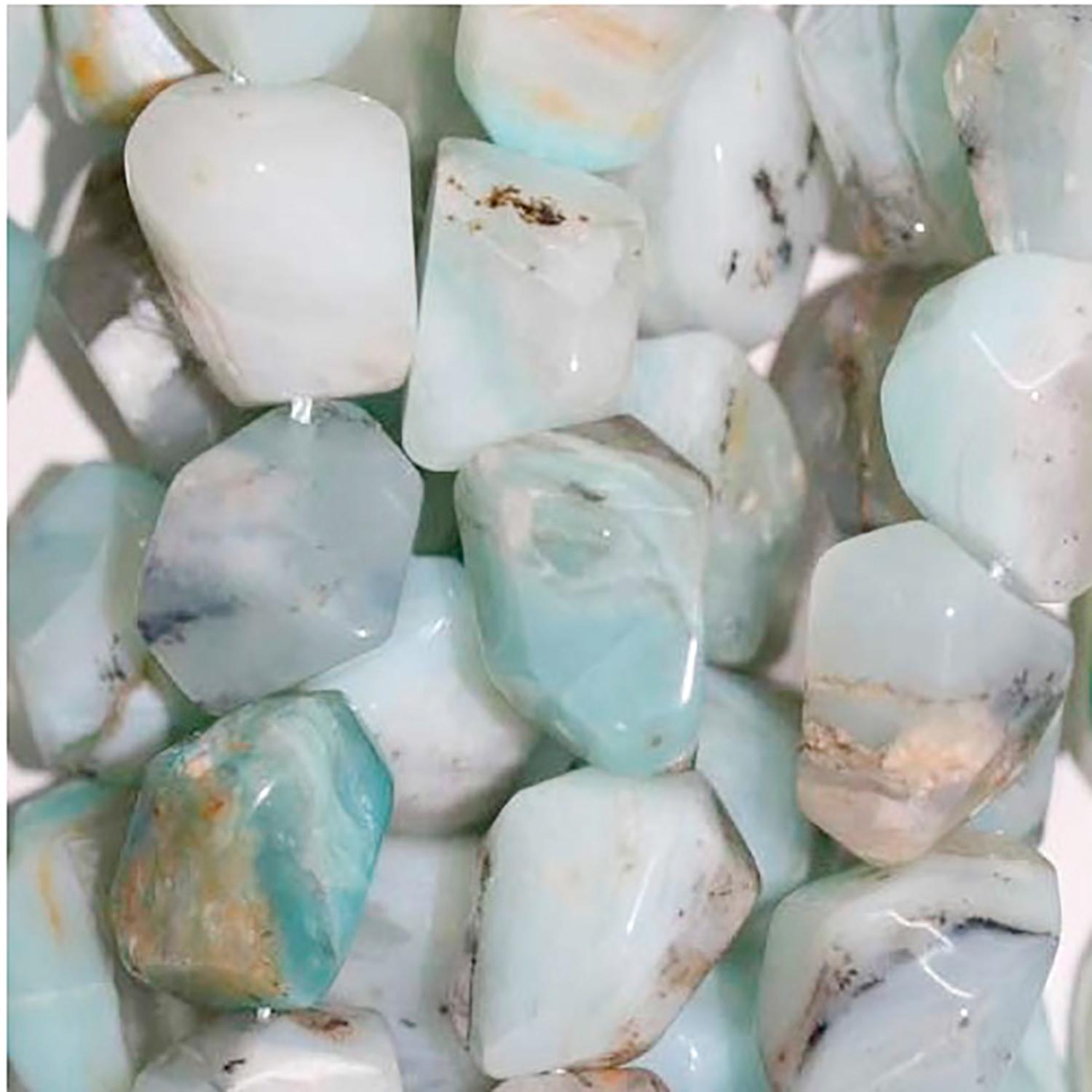 Perles de pépites lisses en opale péruvienne St (17 x 14 mm environ) - Longueur du fil : 39 cm