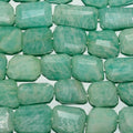Perles de pépites facettées en amazonite St de 23 cm (9 pouces), 20 x 13 mm environ. Longueur du fil : 23 cm.
